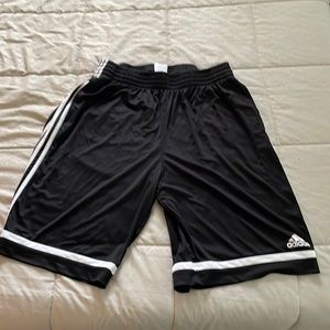 Adidas men’s workout shorts classic black w/ white stripe size XXL